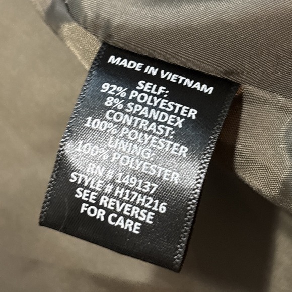 Hyfve Jacket Blazer Women's Sz S Faux Leather Suede olive Green Faux Fur Trim - Picture 15 of 15